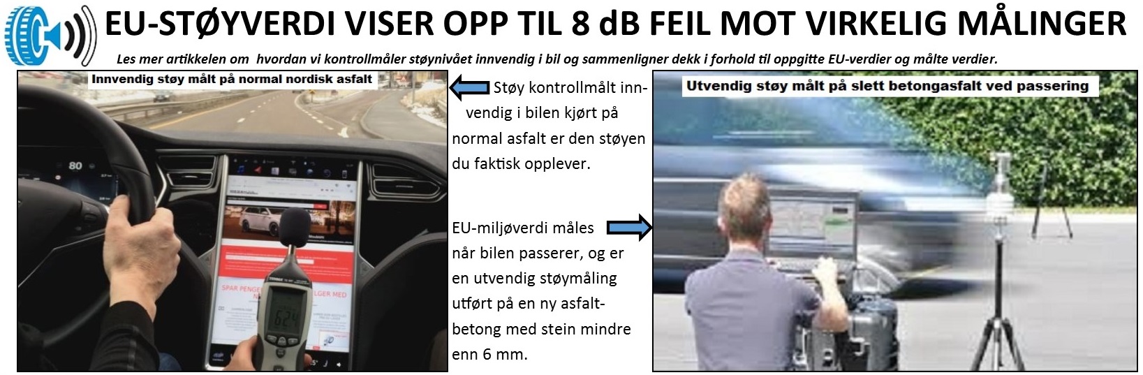 EU-merking av dekkstøy kan være veldig misvisende fordi den måles utenfor bilen